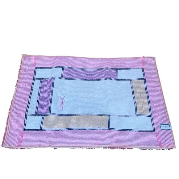 NIB New Yves Saint Laurent YSL Colorful Bath Mat/Area Rug Home Decor Bathroom - Picture 2 of 12